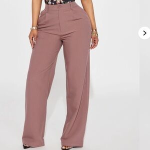 Fashion Nova Wide Leg Trousers - Mauve